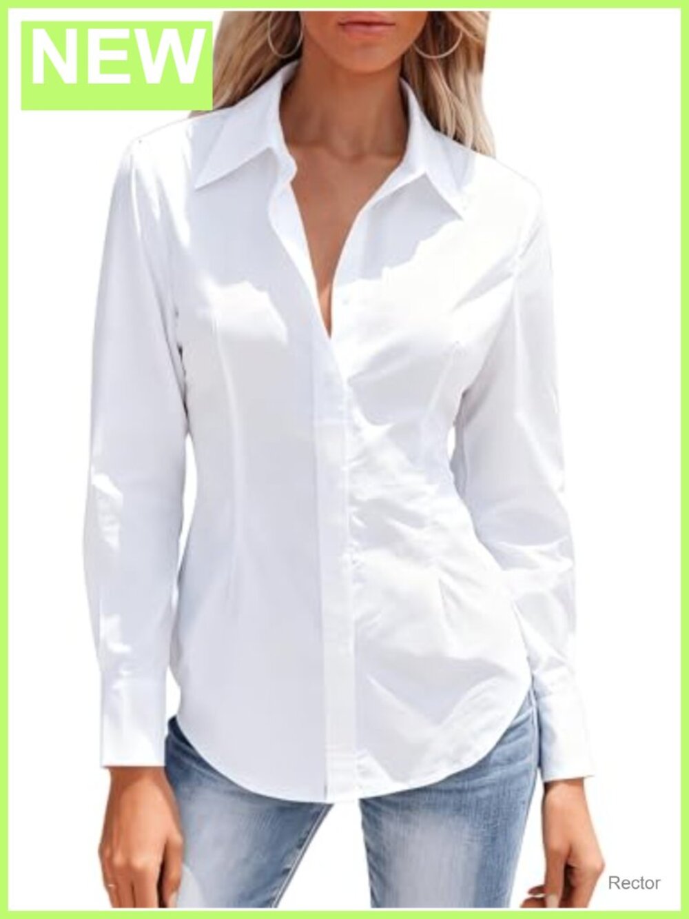 Women's Wrinkle Free Button Down Blouse Long Sleeve Collared Work Top